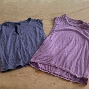 Set of Two Sleeveless Tops in Purple and Pink, one lululemon one FP movement